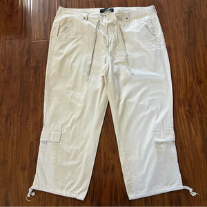 Lane Bryant Venezia Cropped Capri Cargo Cotton Pants Tan plus size 18